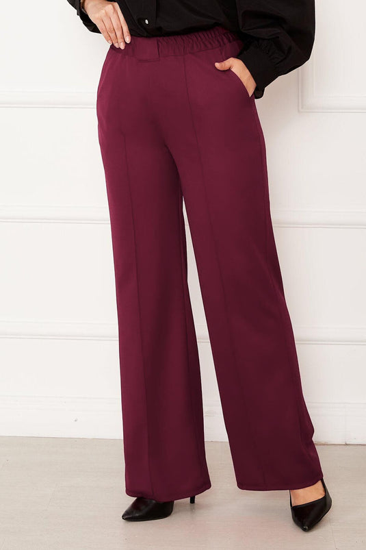 Pantalon bordeaux avec détail de poche avant en herbe