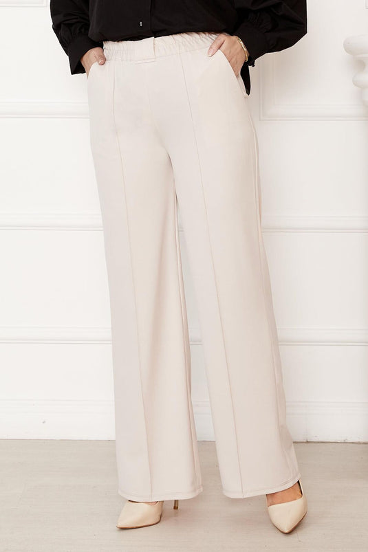 Trousers with Grass Front Pocket Detail, Powder