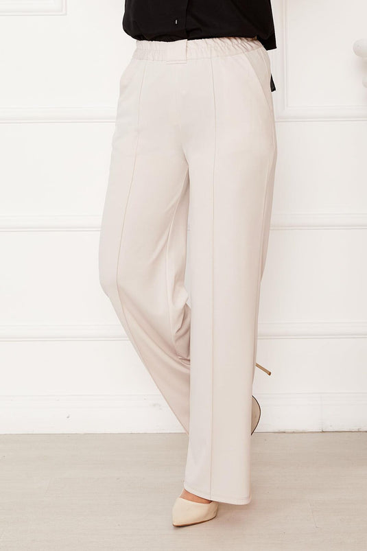 Trousers with Grass Front Pocket Detail, Powder