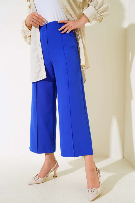 Front Slit Pants Royal Blue