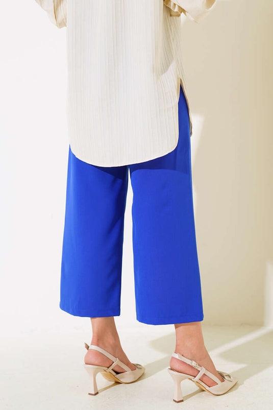 Front Slit Pants Royal Blue