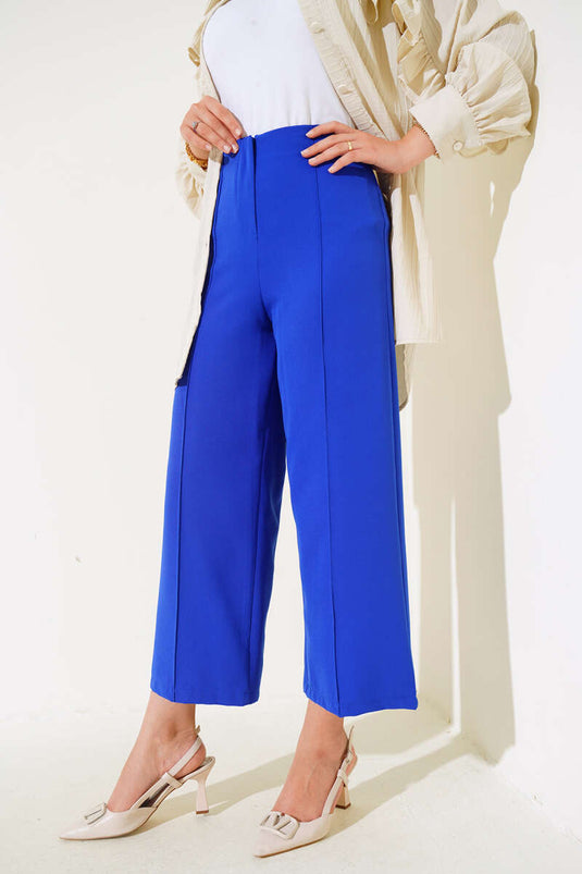 Front Slit Pants Royal Blue