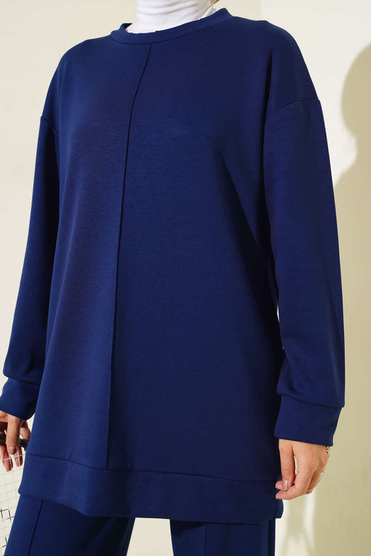 Ensemble deux pièces tunique plissée devant Parlement