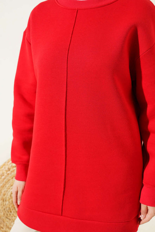 Tunique Trois Fils Au Crochet Devant Rouge