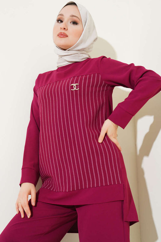 Önü Çizgili İkili Takım Burgonya