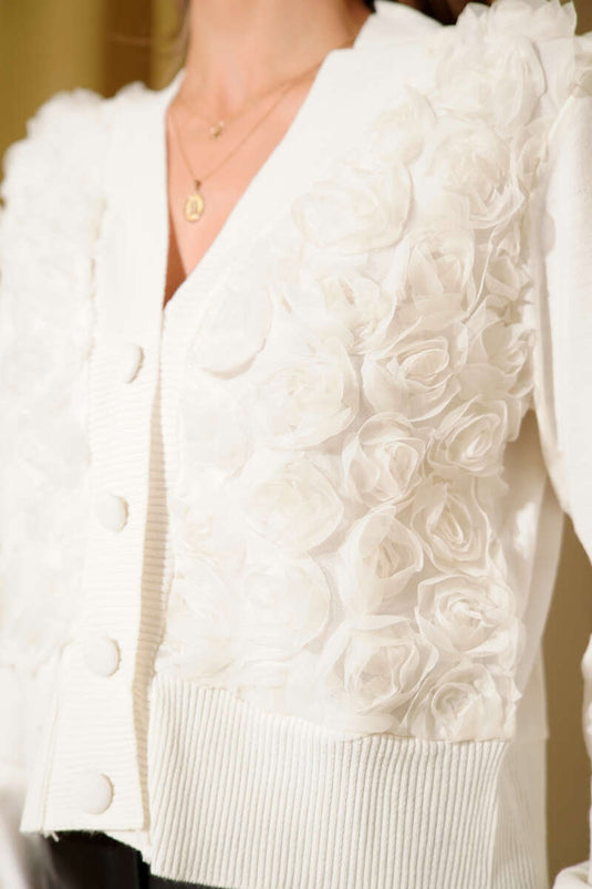 Gilet boutonné avec détail en dentelle sur le devant, écru