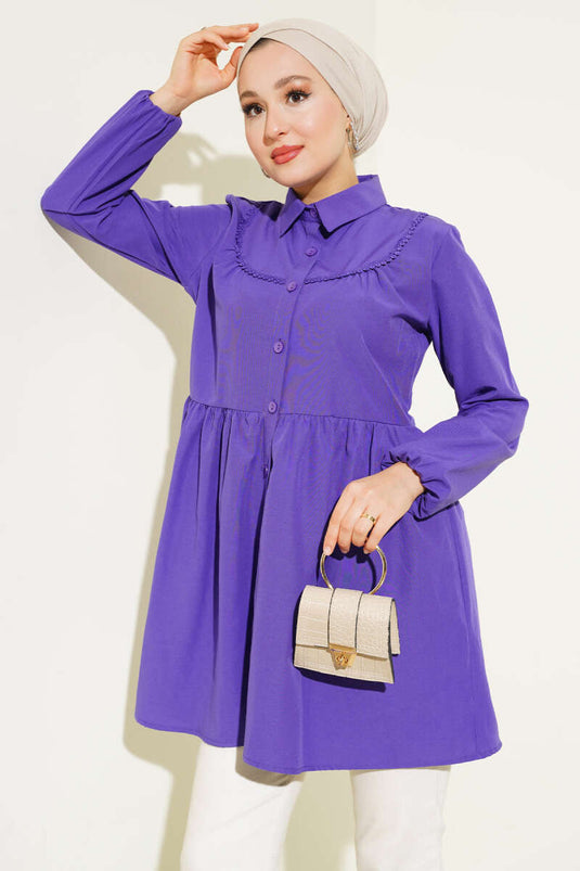 Chemise En Dentelle Violet