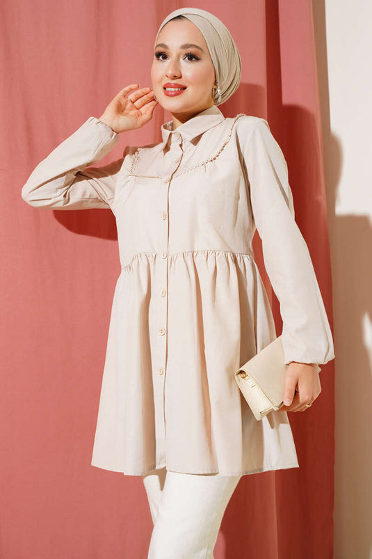 Chemise lacée sur le devant en pierre