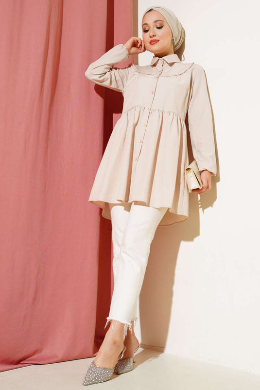 Chemise lacée sur le devant en pierre