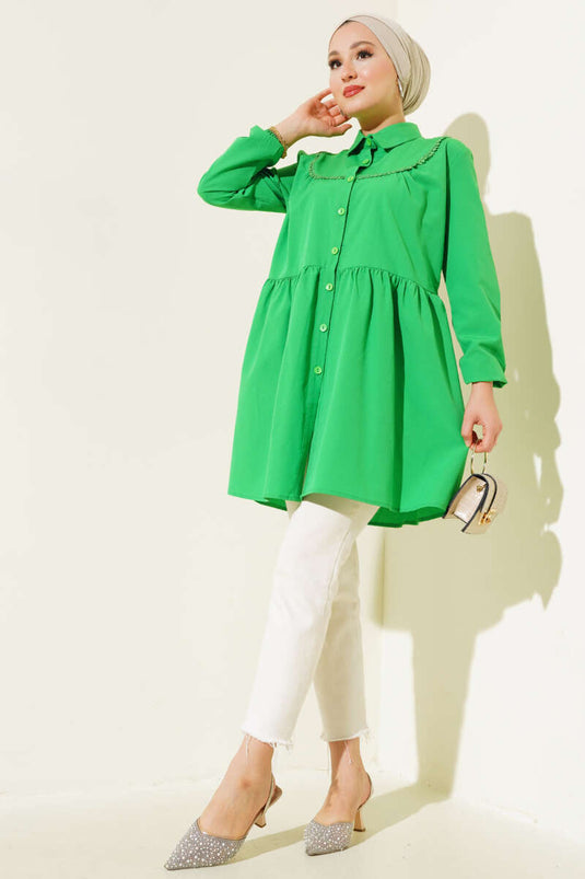 Chemise En Dentelle Verte