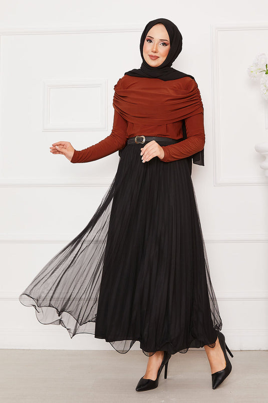 Chemisier Sandy drapé devant brique