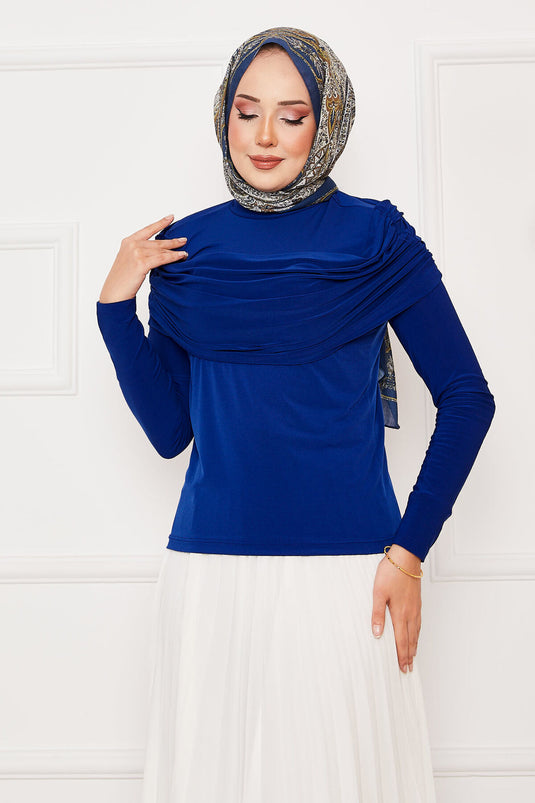 Önü Drapeli Sandy Blouse Saks