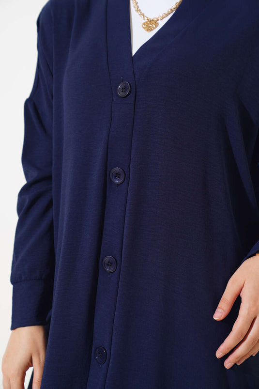 Cardigan lungo Ayrobin Parliament con bottoni sul davanti