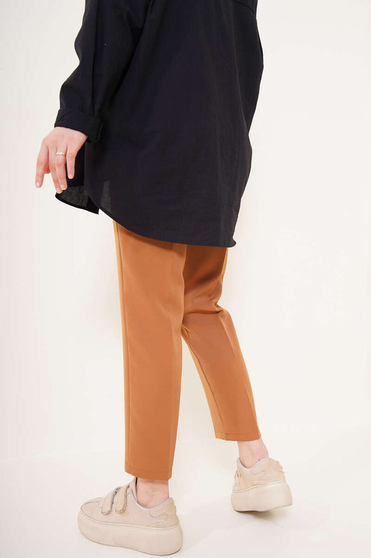 بنطلون جزرة أمامي بأزرار جملي