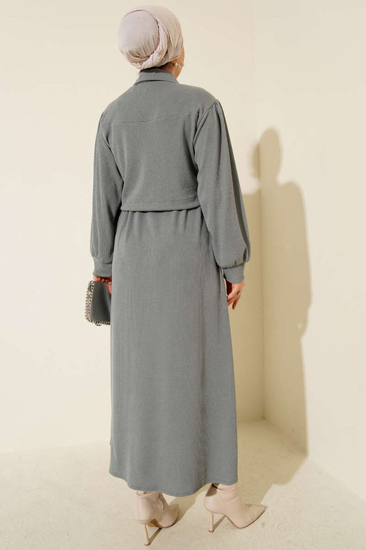 Zweiteiliger Anzug mit Knopfleiste, Grau