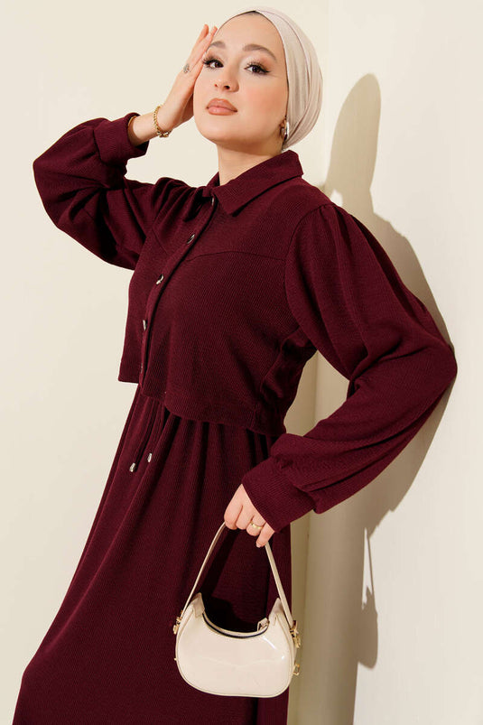 Zweiteiliger Anzug mit Knopfleiste, Pflaume