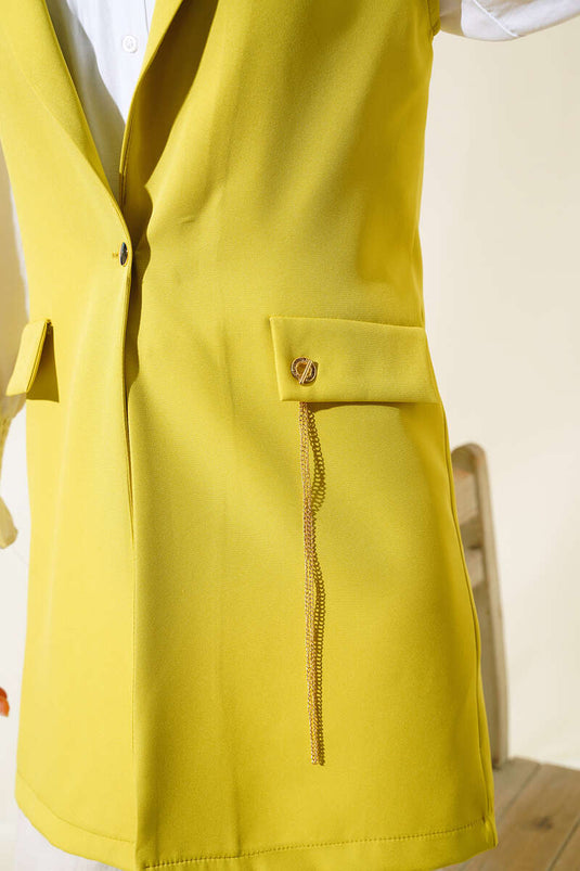 Gilet boutonné devant vert pétrole