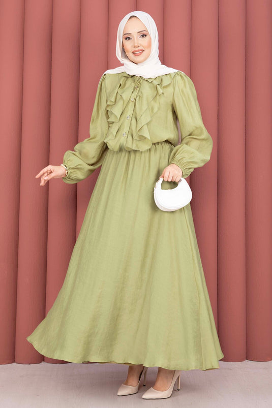 Ensemble Modeste avec Jupe à Volants Vert Olive