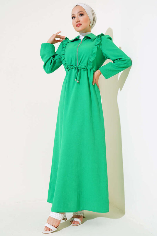 Robe zippée à volants sur le devant Benetton