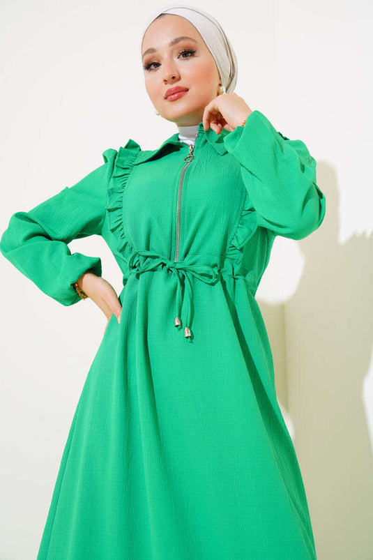 Robe zippée à volants sur le devant Benetton