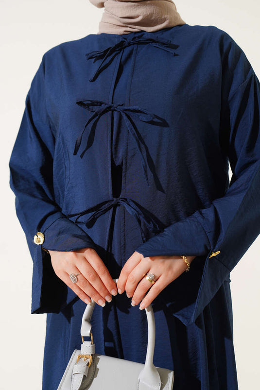 Önü İp Bağcıklı Jile İkili Takım Lacivert