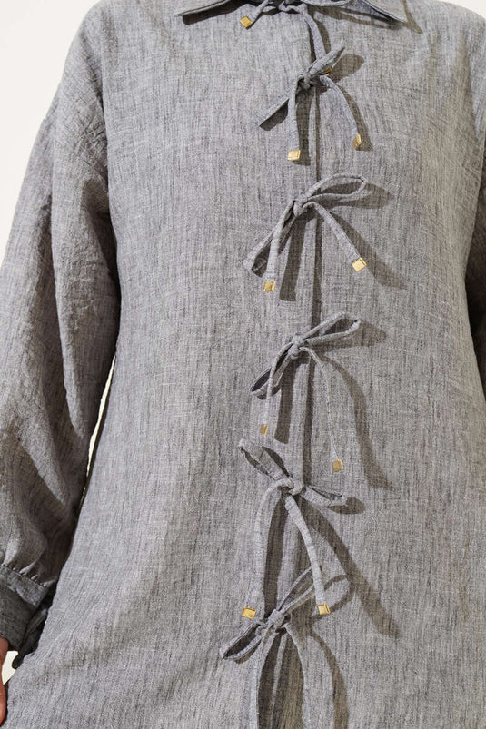 Chemise avec corde sur le devant, fumée