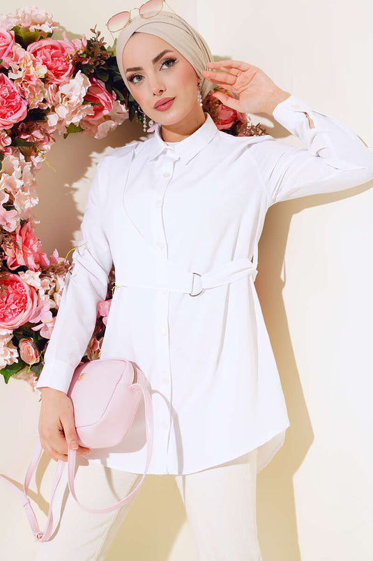 Shirt with Front Cover White