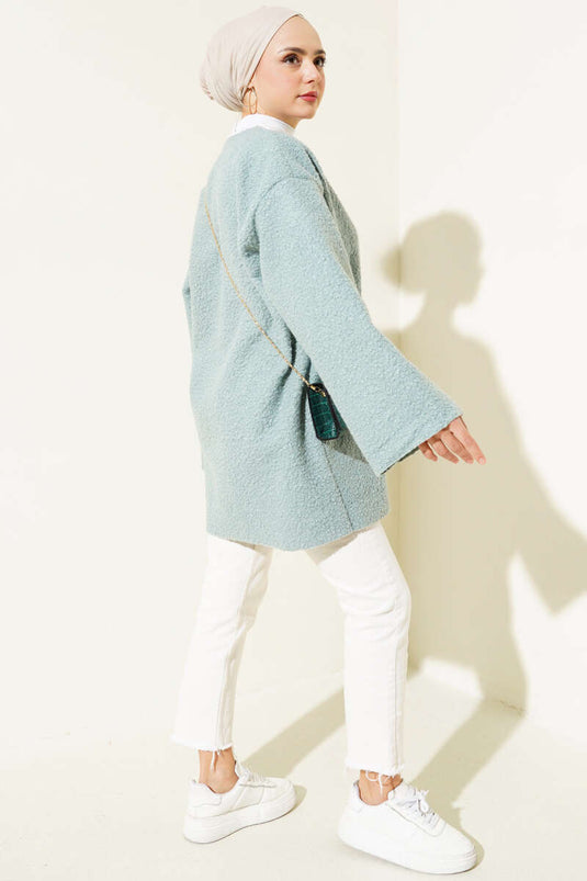 Veste Boucle Avant Avec Ruban Menthe