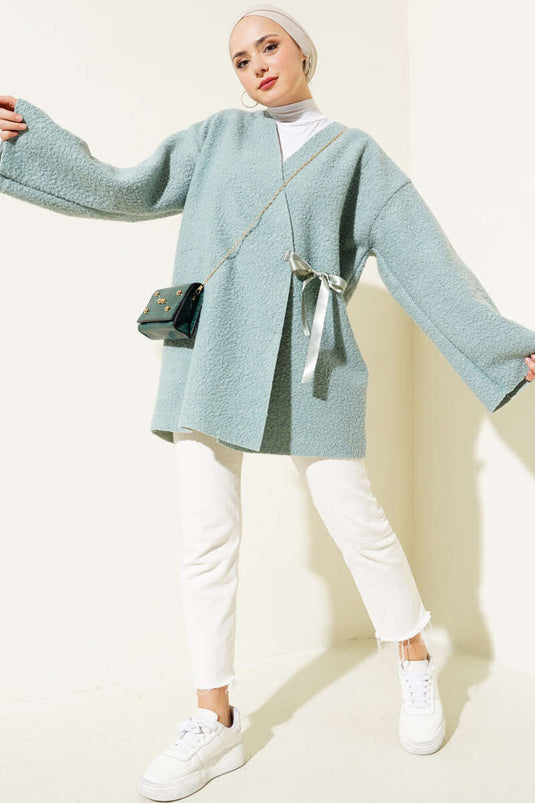 Veste Boucle Avant Avec Ruban Menthe