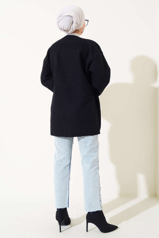 Veste Boucle Avant Avec Ruban Noir