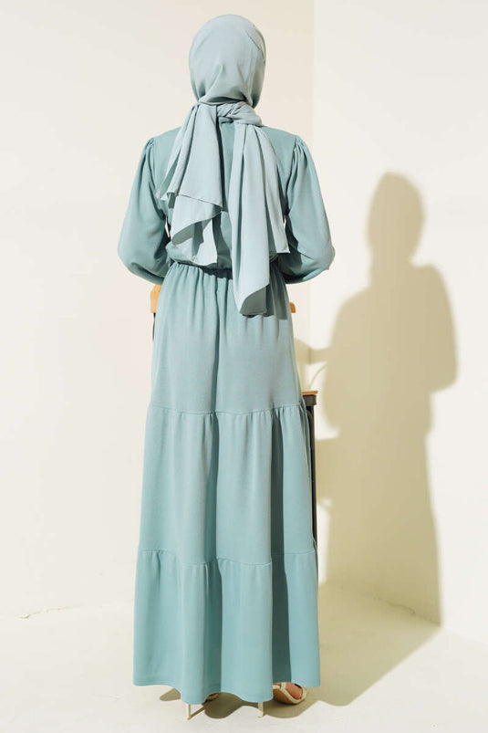 Robe Brodée Devant Menthe