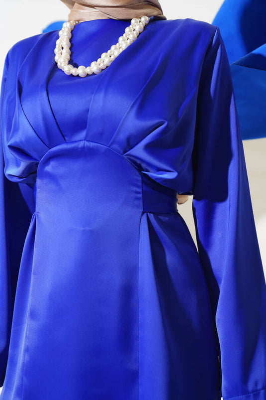 Geplooide voorkant gedetailleerde satijnen tweedelige set Saxe