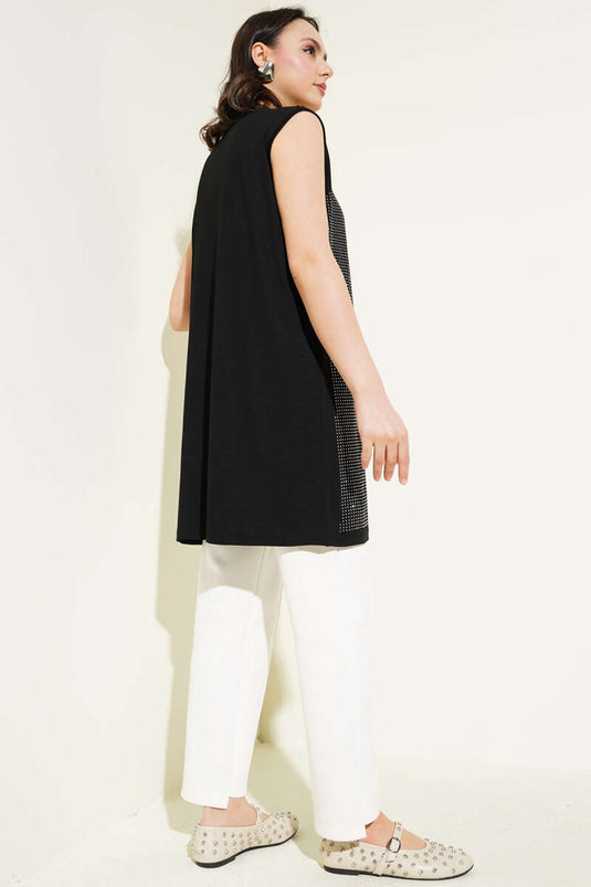 Önü Taş Süslemeli İçlik Siyah