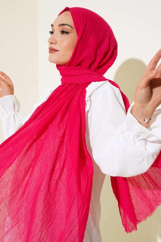 Organik Bambu Kraş Şal Fuşya -79