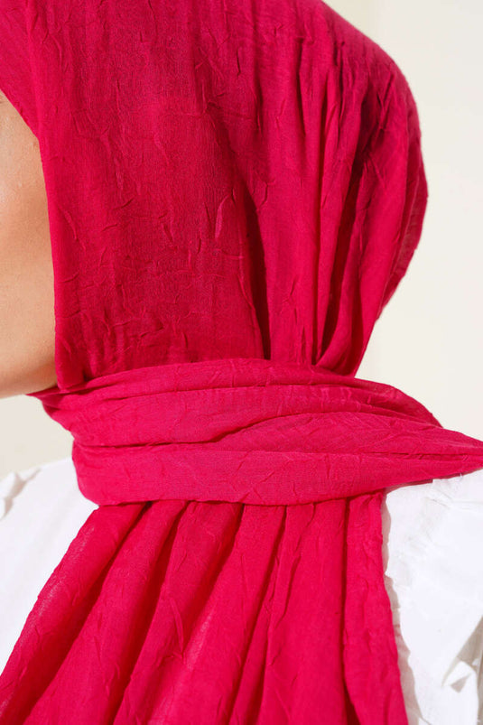 Organik Bambu Kraş Şal Fuşya -79