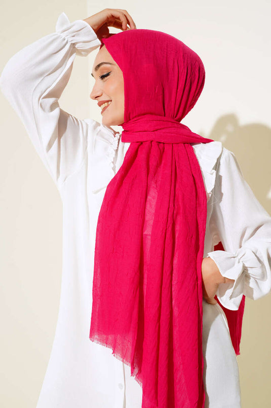 Organik Bambu Kraş Şal Fuşya -79