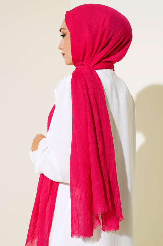 Organik Bambu Kraş Şal Fuşya -79