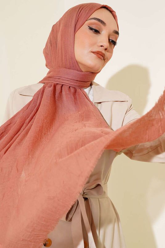 Organik Bambu Kraş Şal Gül Kurusu -70