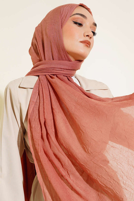 Organik Bambu Kraş Şal Gül Kurusu -70