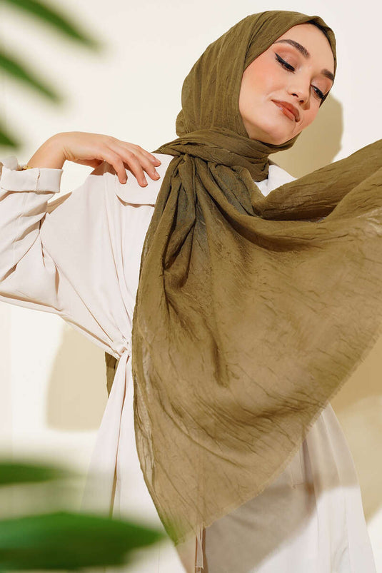 وشاح كراش من الخيزران العضوي باللون الأخضر الزيتوني