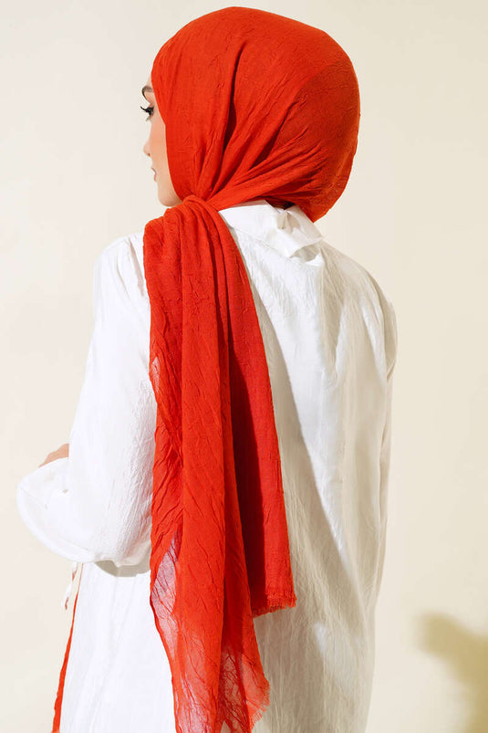 Organic Bamboo Crinkle Scarf Terracotta