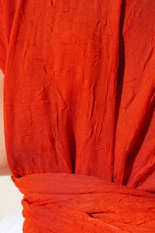 Organic Bamboo Crinkle Scarf Terracotta