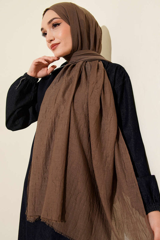 Organik Bambù Sciarpa Pieghevole Marrone Scuro -171