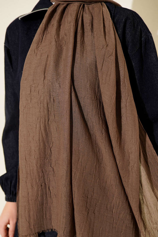 Organik Bambù Sciarpa Pieghevole Marrone Scuro -171