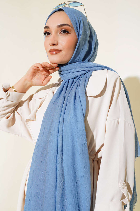 Châle Krash en bambou biologique bleu