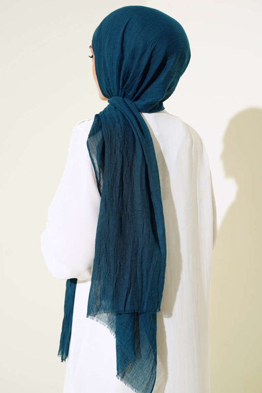 Organik Bambou Écharpe Froissée Vert Pétrole -35