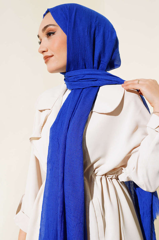 Organic Bamboo Crinkle Shawl Indigo