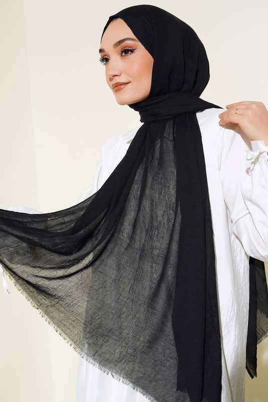 Organic Bamboo Kash Shawl Black -2