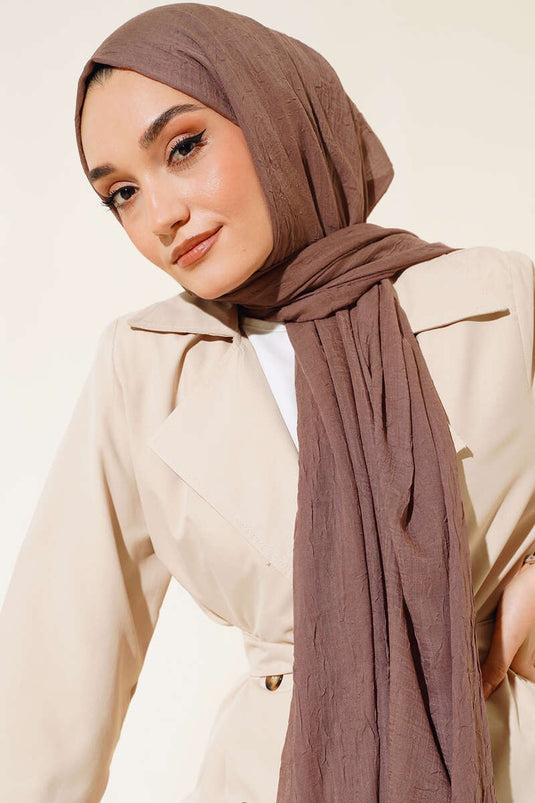 Organik Bambu Kraş Şal Soft Kahve -50
