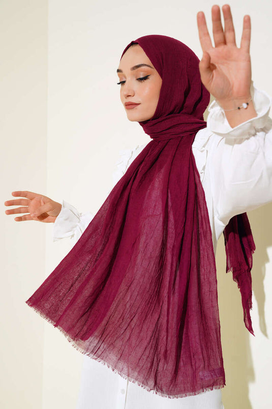 Organik Bambu Châle Écrasé Cerise -72